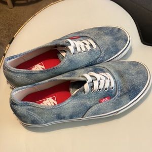 Vans acid wash denim low top sneakers men’s 8 women’s 9.5 skate Cali beachy